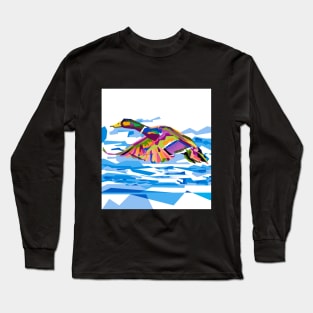 Flying bird in WPAP Long Sleeve T-Shirt